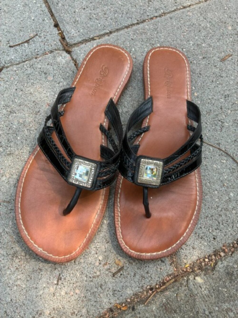 Brighton  Octave Size 8 Black flip flops! In great condition!